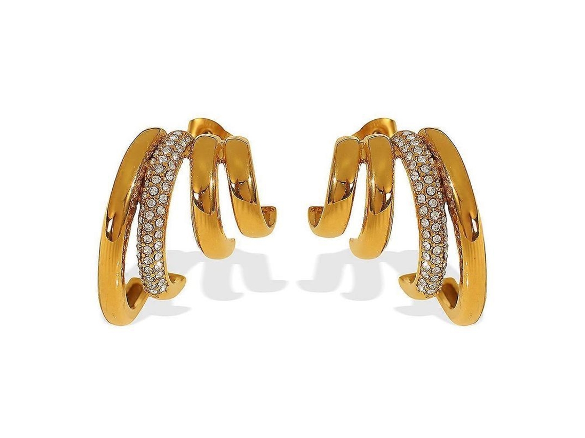 2026 brincos de Aço Titânio, Design Retro Minimalista com Strass Irregular Inlay