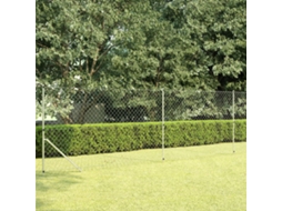 Vidaxl Cerca De Arame Com Postes 15x1,5 M Aço Galvanizado Prateado