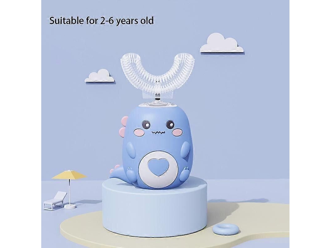 Crianças em Forma de U Escova Dentes Elétrica 360 Graus Inteligente Cartoon Silicone D Entes Automática Recarregá GOKOCO