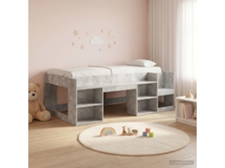 Vidaxl Estrutura De Cama Infantil Com Armazenamento Cinzento Cimento