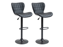 Design Clássico - Conjunto Bancos Bar Retro 2 47x51 5x89-109 Centímetros Preto