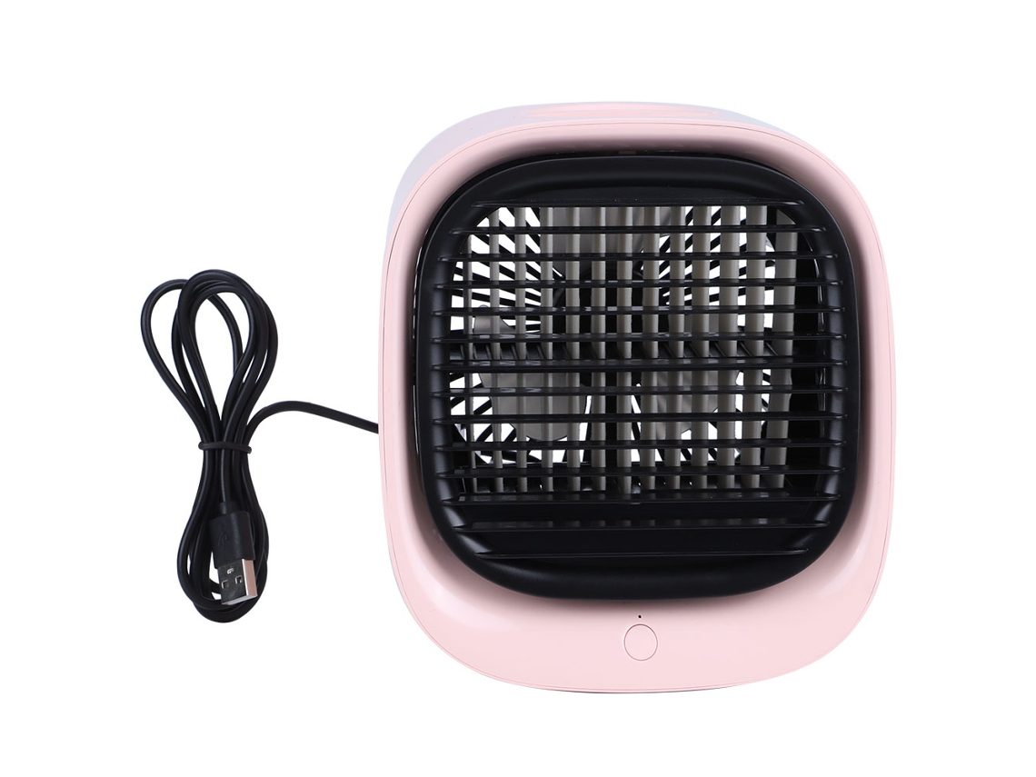 Ventilador Usb com Umidificador e Luz Noturna Rosa