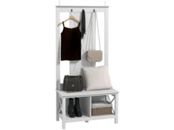 Móvel Cabide de Entrada Mdf Cor Branco 80,5x40x168 cm Homcom