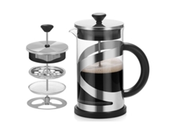 Cafeteira Francesa De Vidro Borossilicato 600ml Com Alça Pp Para Preparo Café Encorpado E Sem Sedimentos, Na Cor Preta.