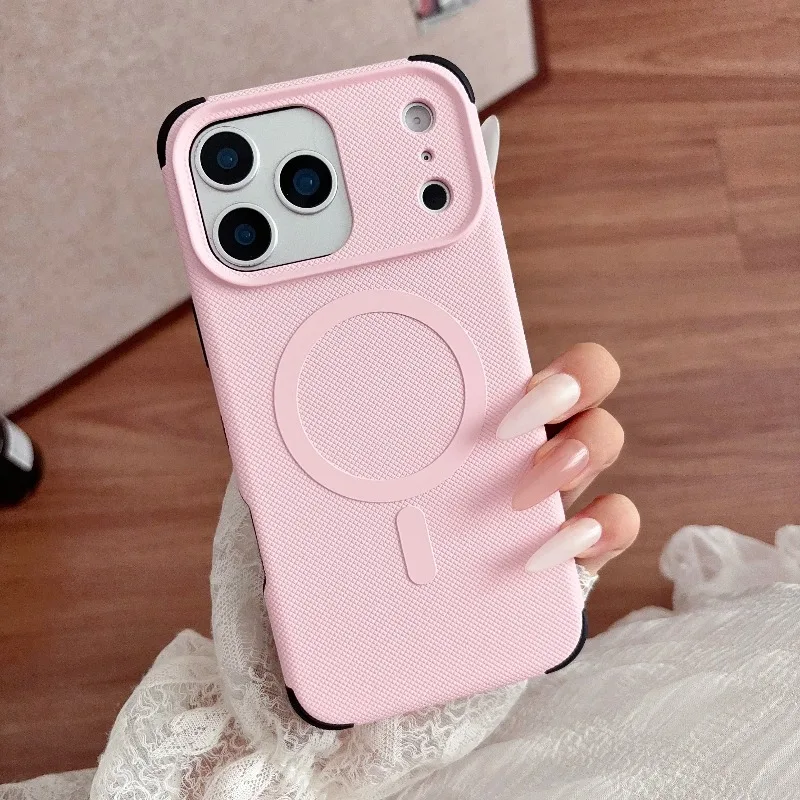 Capa Para Celular (iphone 16 Pro Max Rosa) Antiderrapante E Resistente A Impactos, Com Carregamento Sem Fio.