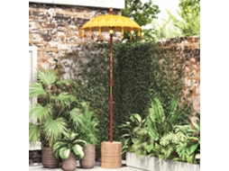 Vidaxl Parasol Balinês Com Base Amarelo 95 X 95 X 260 Cm