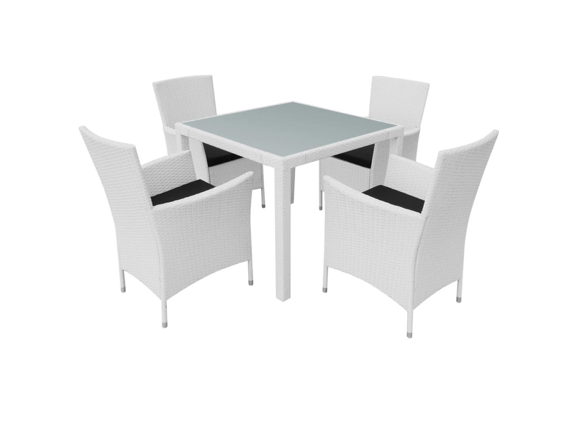 Garden Table And Chair, Garden Tables And Chairs Vidaxl Branco Rattan / Vime (mesa Com 90 Cm De Comprimento)