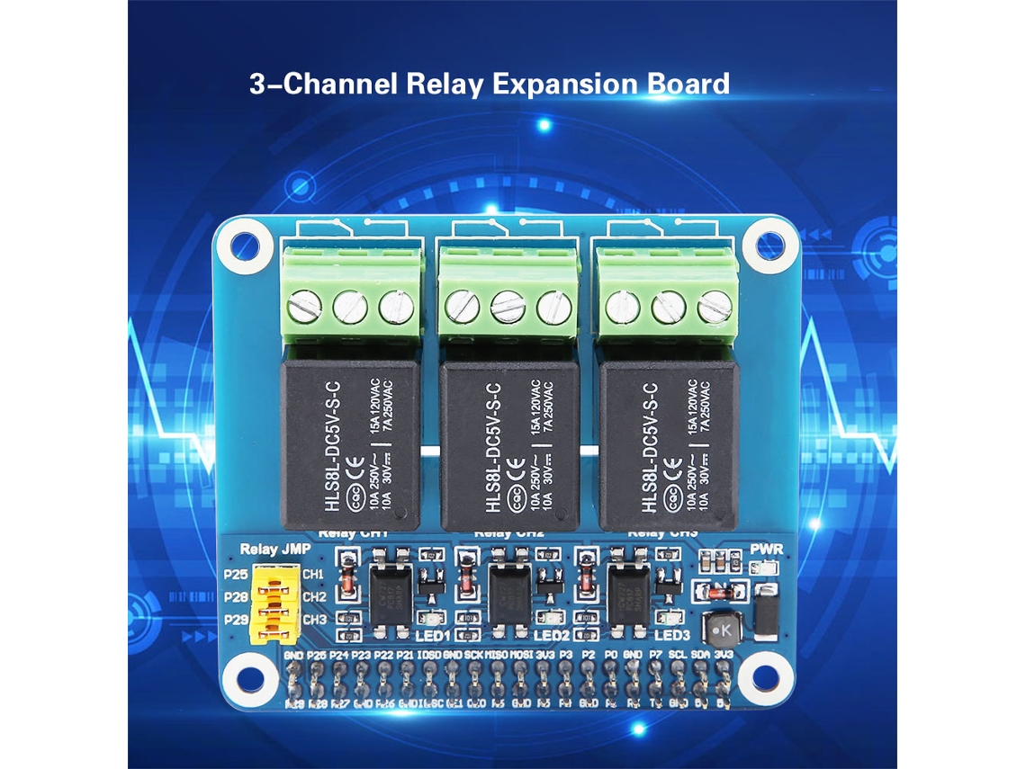 Placa De Expansão De Relé 3 Canais Para Raspberry Pi