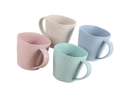 Conjunto de 4 copos de palha de trigo 2026, resistentes a quebras, para água, café, leite, suco e chá, cor bege.