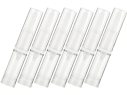 Conjunto de 6 frascos reutilizáveis com bomba dosadora de 15ml, ideal para loções e cremes.