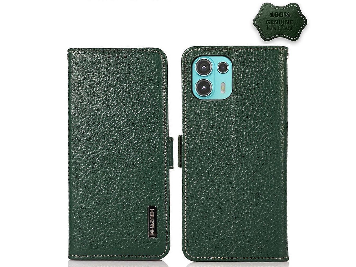 Capa De Couro De Lichia Com Rfid E Ímã Lateral Khazneh Para Motorola Edge 20 Lite