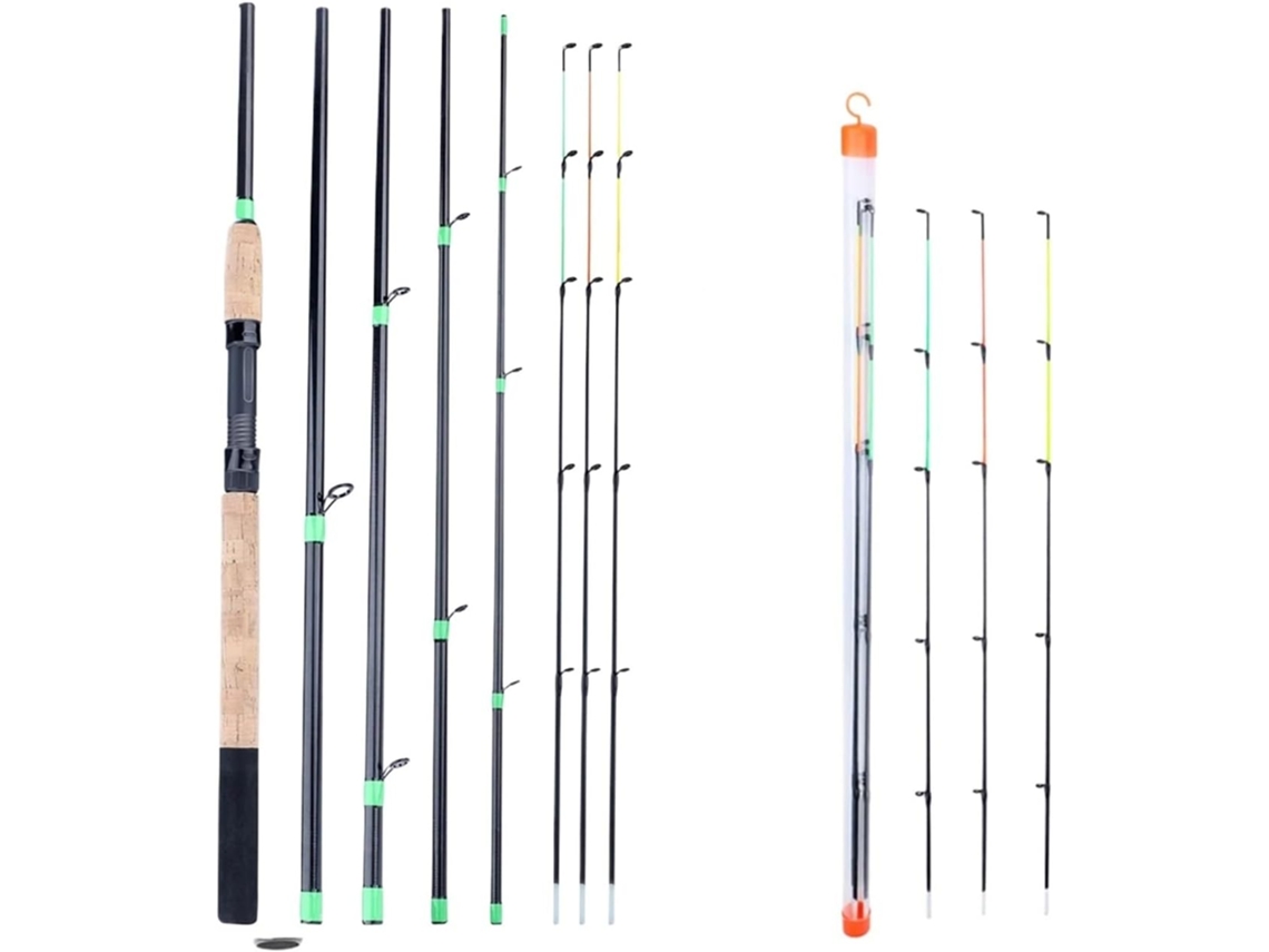 Vara de Pesca Portátil 6 Seções Fibra Carbono S/MARCA