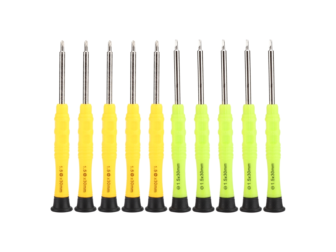 10pcs Conjunto de Chaves de Fenda Metal Flat e Cruzadas para Reparo de Relógios e Eletrônicos