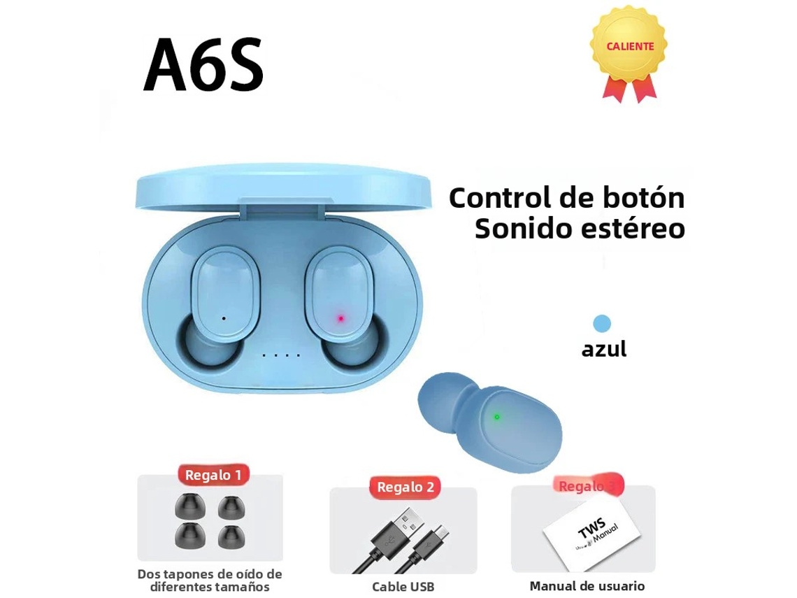 Fones de Ouvido Bluetooth True Wireless com Microfone, Cancelamento de Ruído, Intra auriculares MDUG (azul)