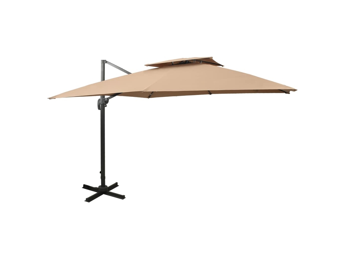 Cantilever Garden Parasol, Cantilever Garden Parasols Vidaxl Cinzento-acastanhado Tecido (300 X 300 Cm)
