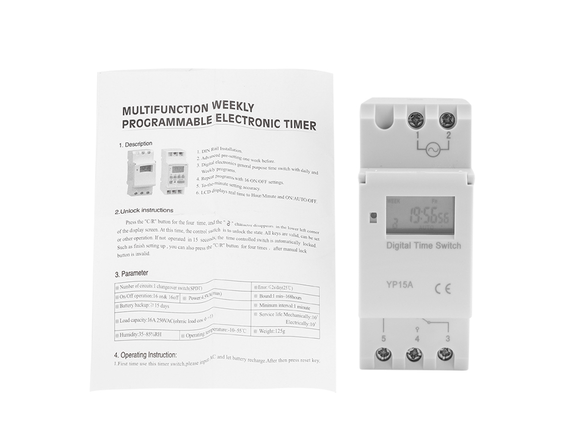 Interruptor Cronométrico Digital 16a S/MARCA