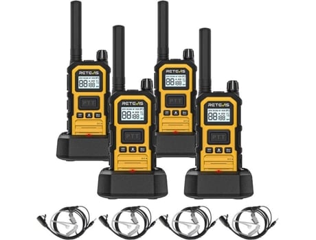 Rb648p Talkie Walkie Robusto, Talkie Walkie De Longa Distância Com Fones De Ouvido, Impermeável Ip67, 2000 Mah, Para Indústria Retevis (4 Peças)