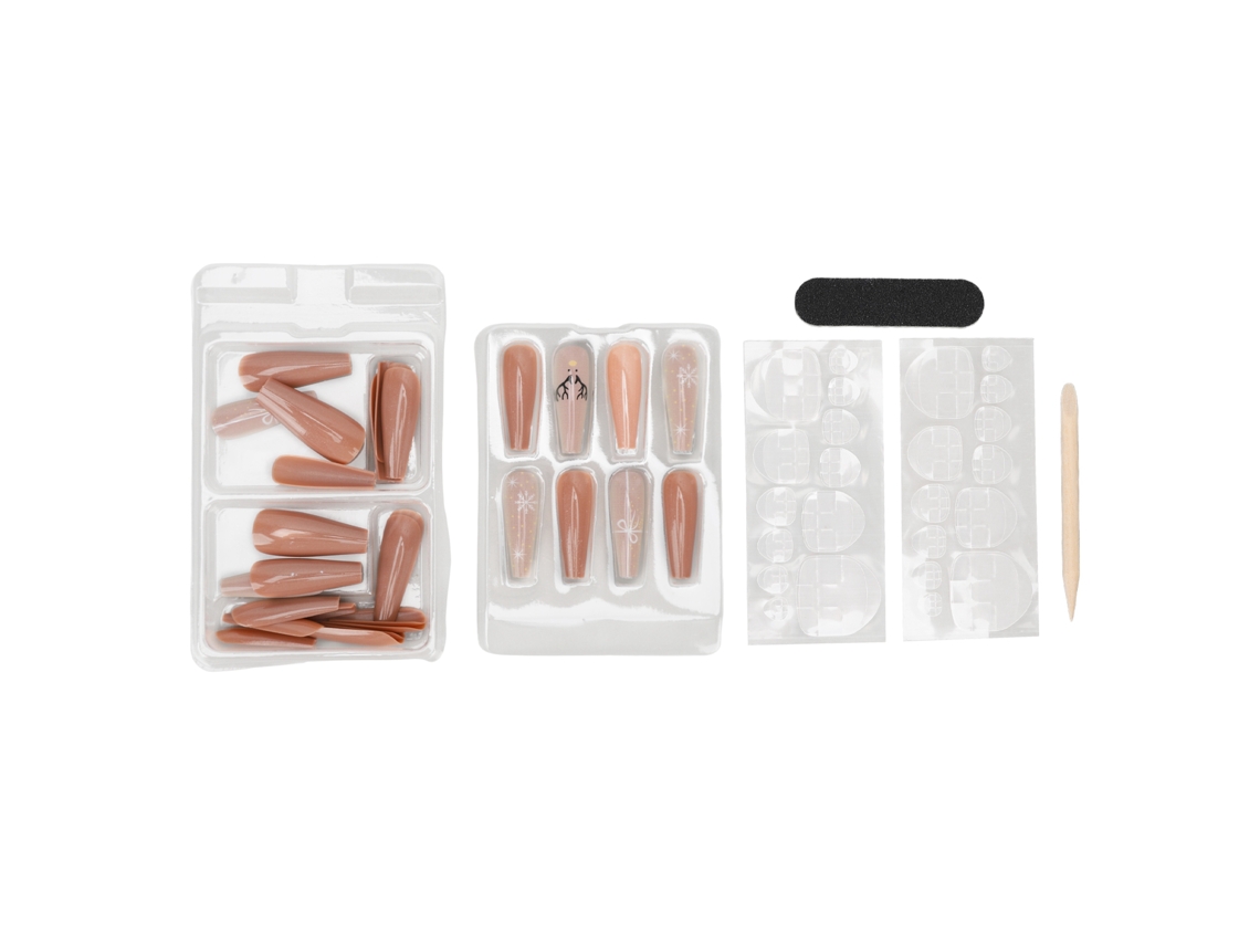 30 Pcs Pegatinas De Uñas Com Cola Para Arte De Uñas Uñas Falsas Plásticas Decorativas Estilo Navideño 0070 Cm05
