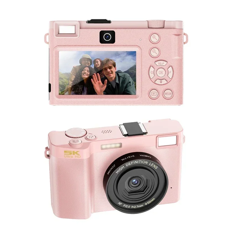 (rosa, 64gb) Câmera Digital Com Tela De 3 Polegadas, Gravação De Vídeo Para Vlogs, Com Função Wi-fi, Ideal Para Iniciantes.