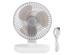 Ventilador De Mesa Mini (4 Velocidades Ajustáveis, Recarregável) Ventilador Usb Silencioso Para Casa E Escritório Prata