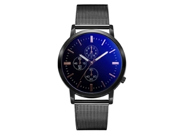 Reloj De Pulsera Hombre Moda Casual Acero Inoxidable Cuarzo Simples Negro