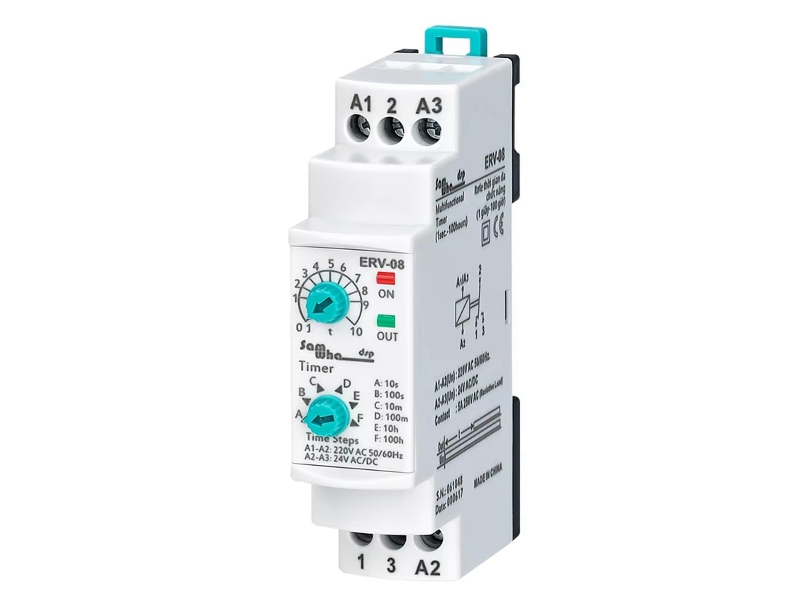 Relé Eletrônico De Retardo Erv-08 Com Ajustável (0