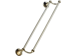 Toalheiro Duplo de Parede em Latão, 55 Cm, Acabamento Dourado, Resistente À Umidade, Ideal para Banheiro. SFUSHOS