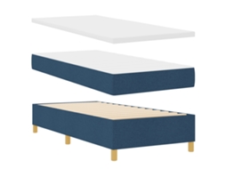 Conjunto 1 Cama Box Vidaxl Azul Poliéster (200 X 90 Cm)