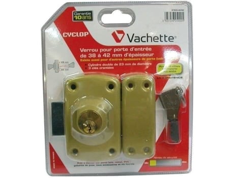 Fechadura Cyclop De Duplo Cilindro Vachette 45 Mm Pino Anti Arrombamento 3 Chaves Incluídas