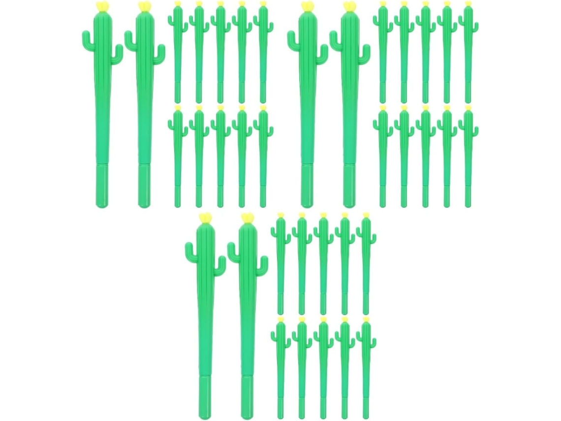 Conjunto De 36 Canetas Em Gel Formato Cacto, Artigos Papelaria