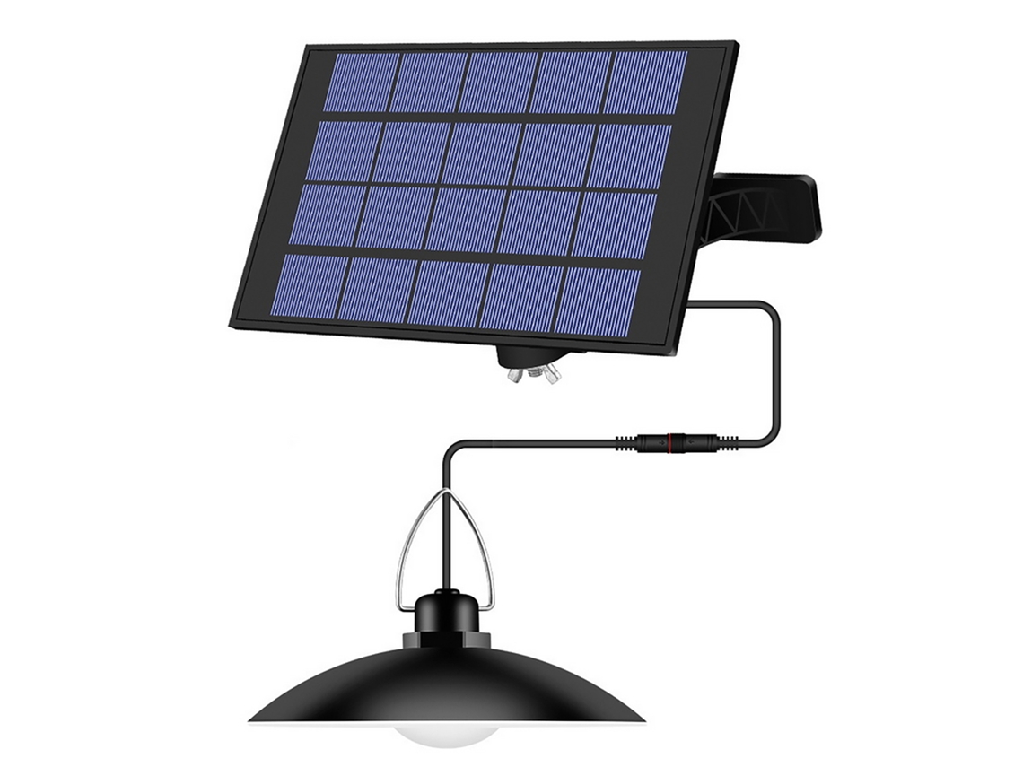 Lâmpada Solar Suspensa com Painel Ajustável Sensor Ip65 Auto On/off Jardim Pátio