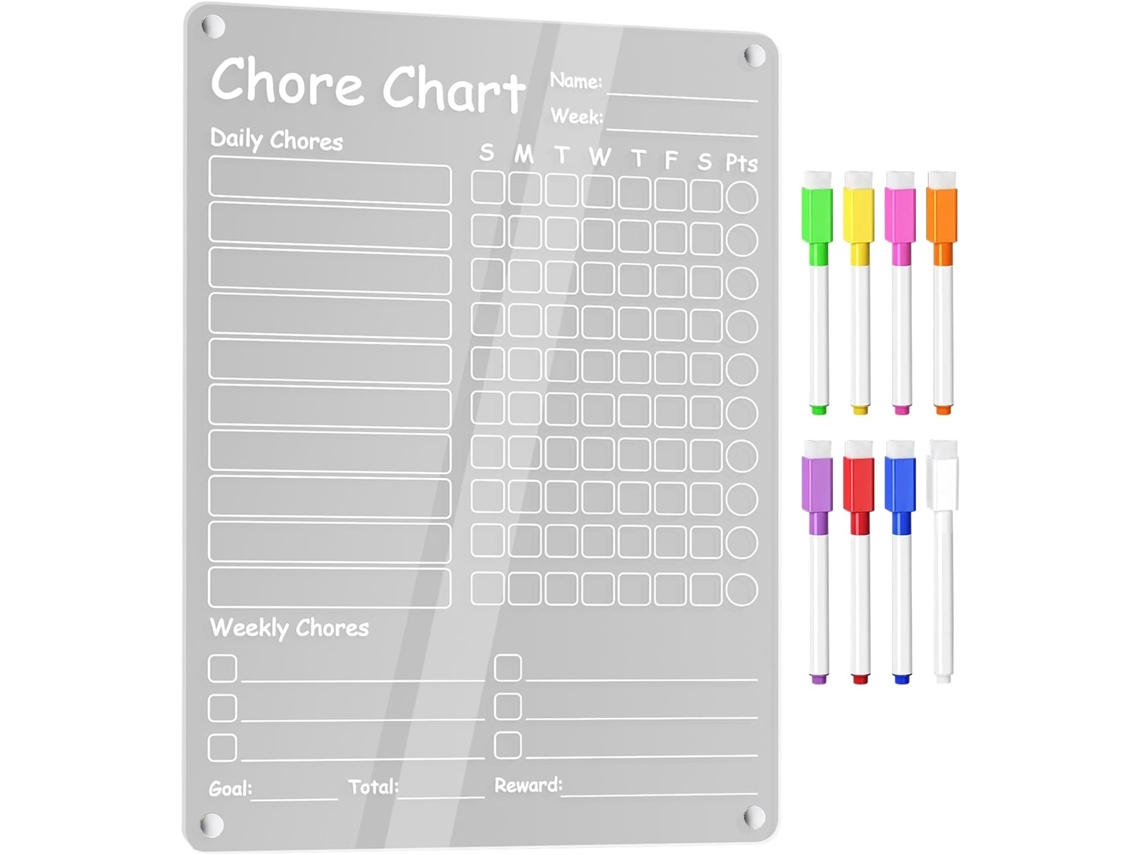 Organizador De Tarefas Domésticas, Quadro Branco Transparente Para Anotações, Rotina