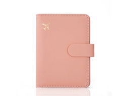 Porta-passaporte /carteira Em Couro Pu Rosa