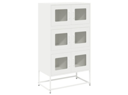 Aparador Alto 68x39x123 Cm Aço Branco MAISON EXCLUSIVE