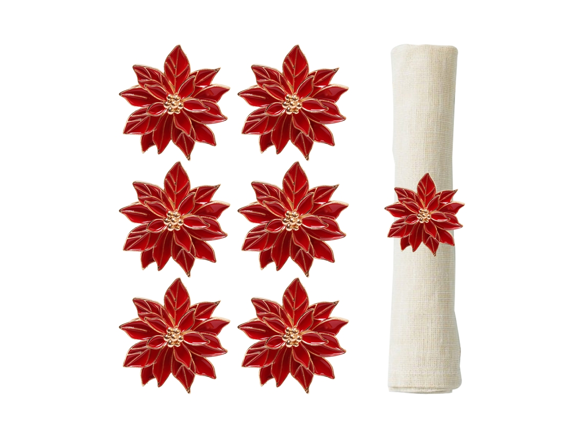 Anéis De Guardanapo Flor De Natal Mínimo 30