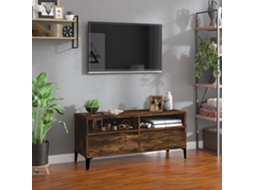 Vidaxl Móvel P/ Tv 100x34,5x44,5 Cm Derivados Madeira Carvalho Fumado