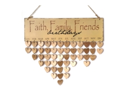 Placa De Madera Con Letras "faith Family Friends" Para Colgar