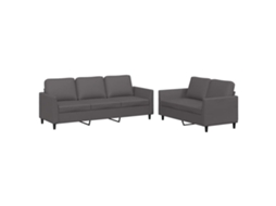 Sofa Set, Sofa Sets Vidaxl Cinzeto Couro Artificial (n/a)