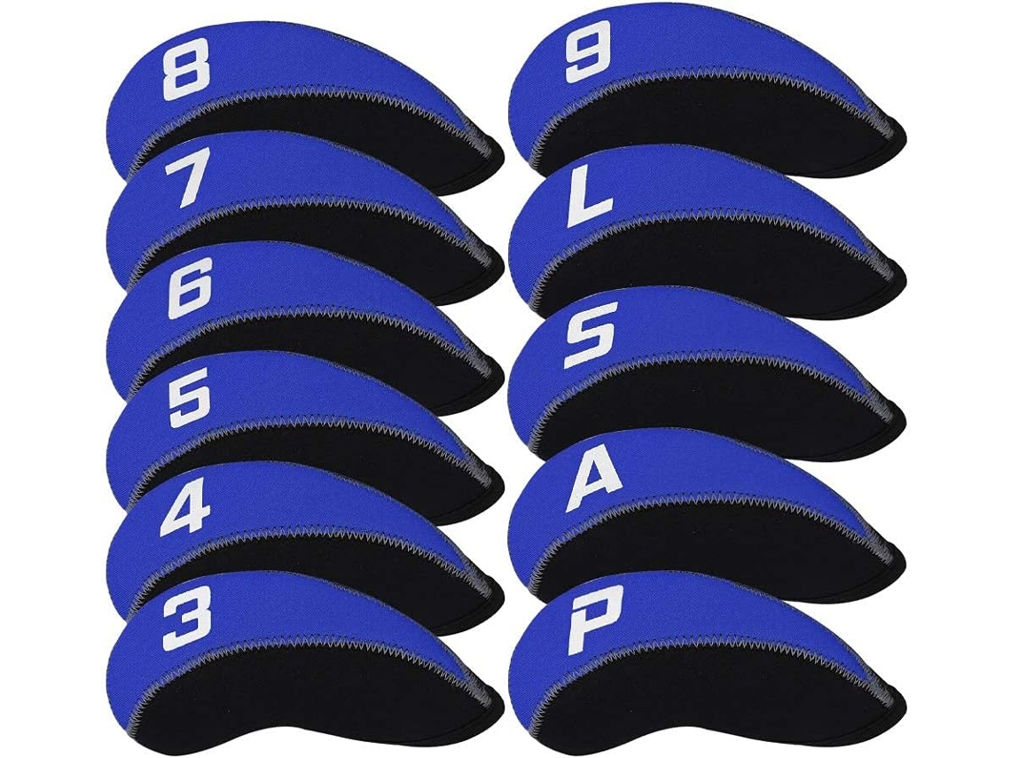Pacote com 11 Capas de Neoprene para Tacos de Golfe com Números e Dentes Grandes. BRILVIBERA