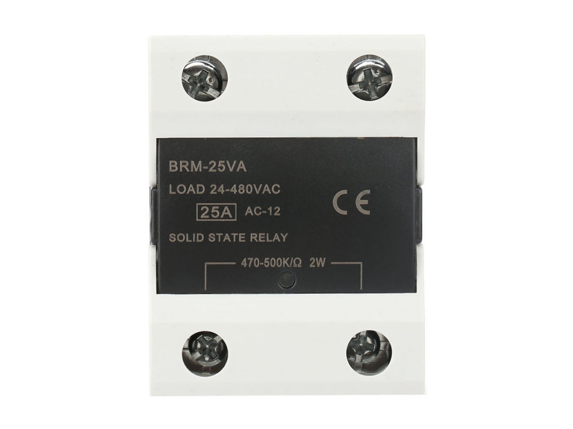 Relé De Estado Sólido 24-480vac Brm-25va Para Automação Industrial Com Potenciômetro Ajustável