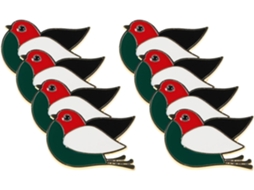 Conjunto De 8 Broches De Metal Esmaltado Com A Bandeira Da Palestina E Um Pequeno Broche Com O Pássaro Da Paz.