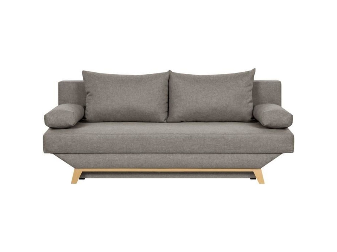 Banco conversível de 3 lugares com gaveta de armazenamento - Tecido Taupe - 187 x 91 x 82 cm AUCUNE
