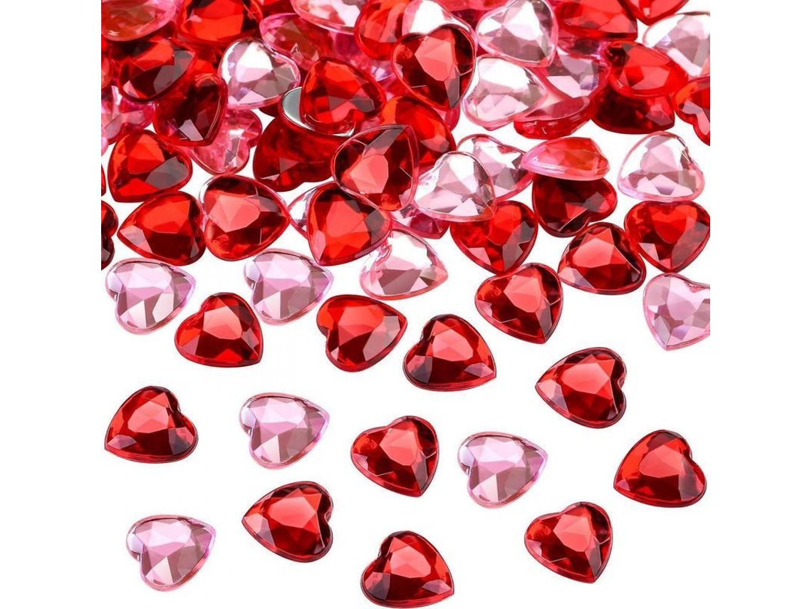 400 Corações De Acrílico Vermelho E Rosa, Decoração De Mesa Para Dia Dos Namorados E Casamento