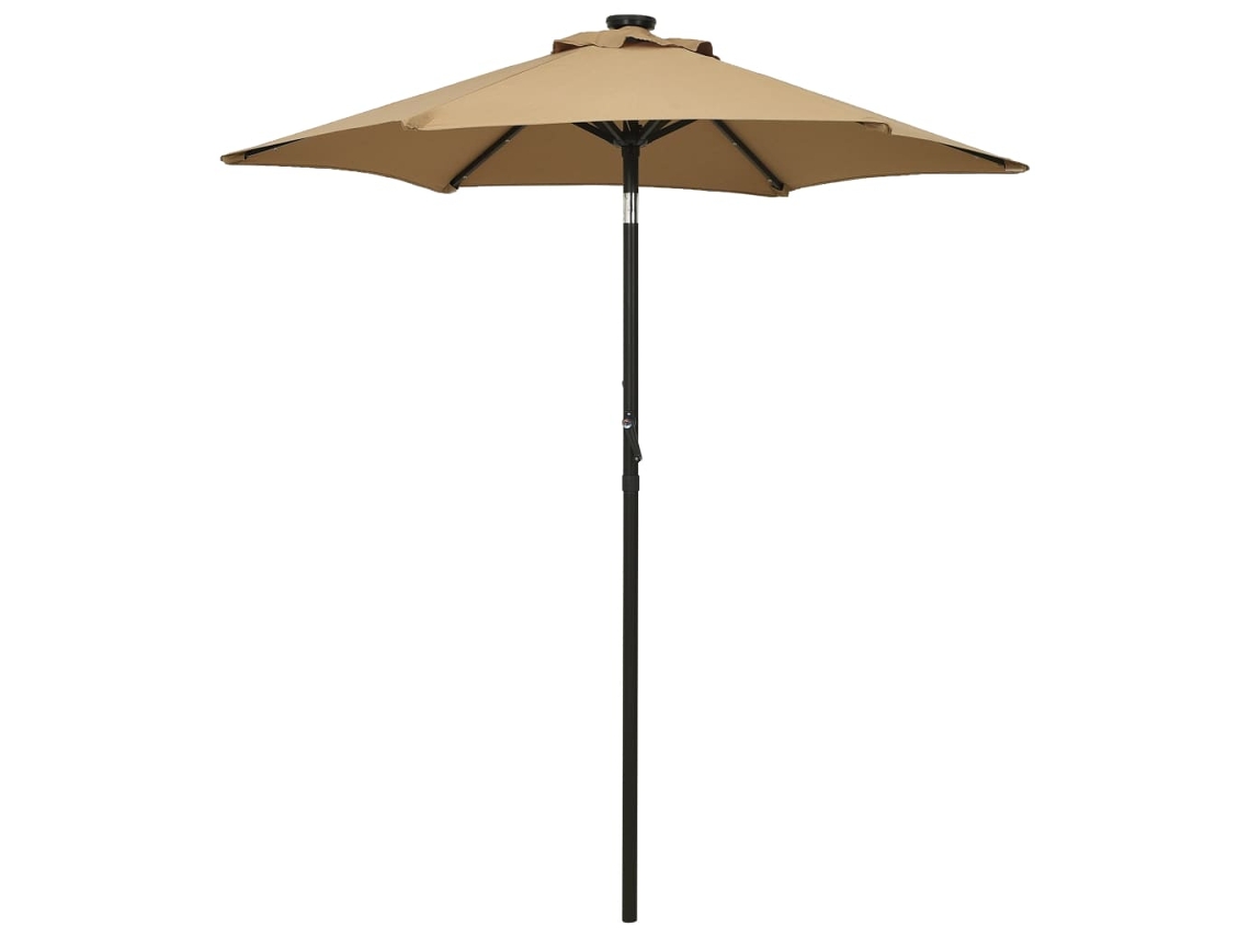 Vidaxl Guarda-sol Jardim C/ Leds 200x211 Cm Alumínio Cinza-acastanhado