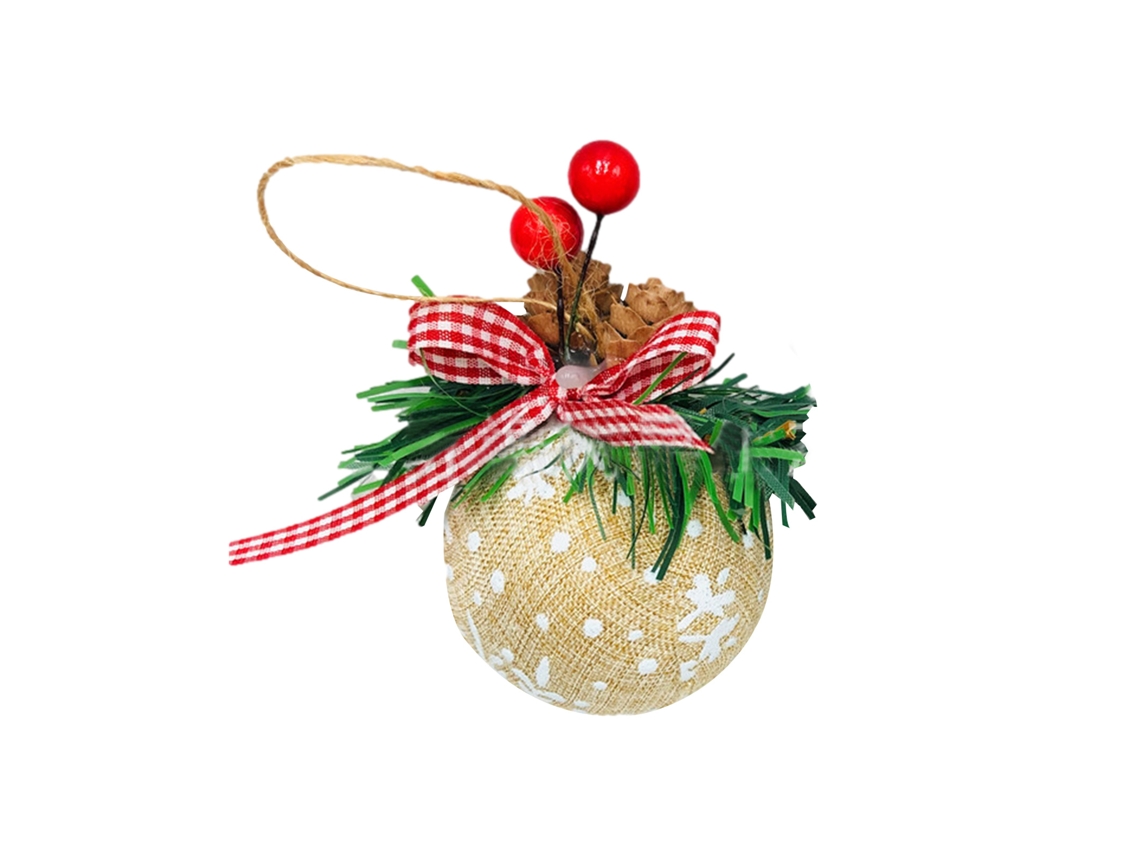 Esfera De Natal Laxiscreed De Espuma Com Revestimento De Tecido Para Decoração De Árvore De Natal, 5cm