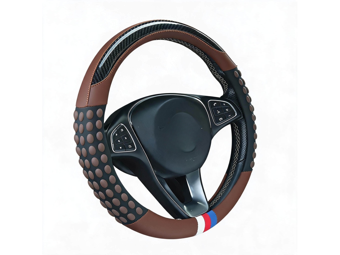 Capa Universal para Volante de Carro, Confortável de Segurar Serve para Diâmetro de 38 Cm DIGITALLAB (marrom)