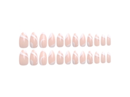 Tips para Unhas em Estilo Amêndoa Modelo 1309 com Linhas Geométricas em Estilo Europeu e Americano