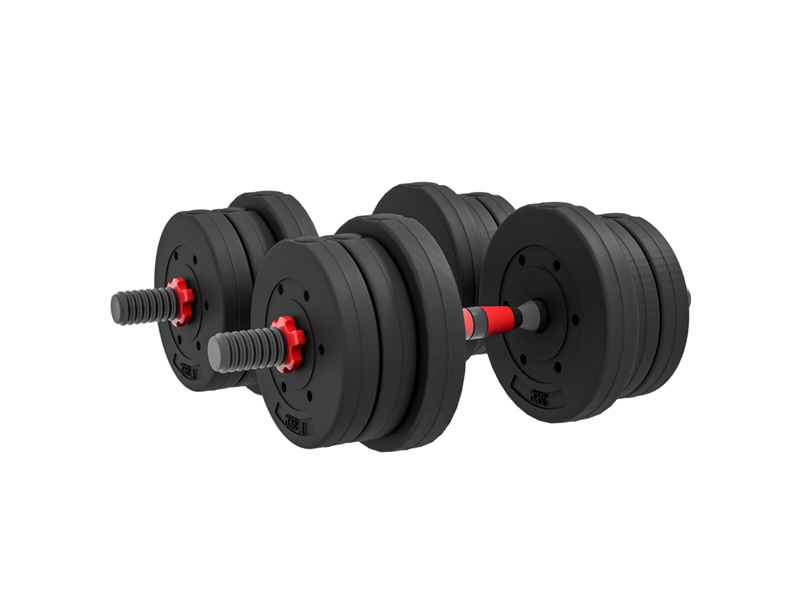 Halteres 20 Kg com Barras Ajustáveis (2 em 1, Treino de Força)