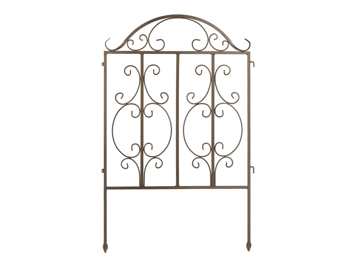 Vedação De Jardim Em Aço Relaxdays, Sistema De 3 Peças, Vedação Decorada, Elemento Axl: 98 X 63,5 Cm, Bronze