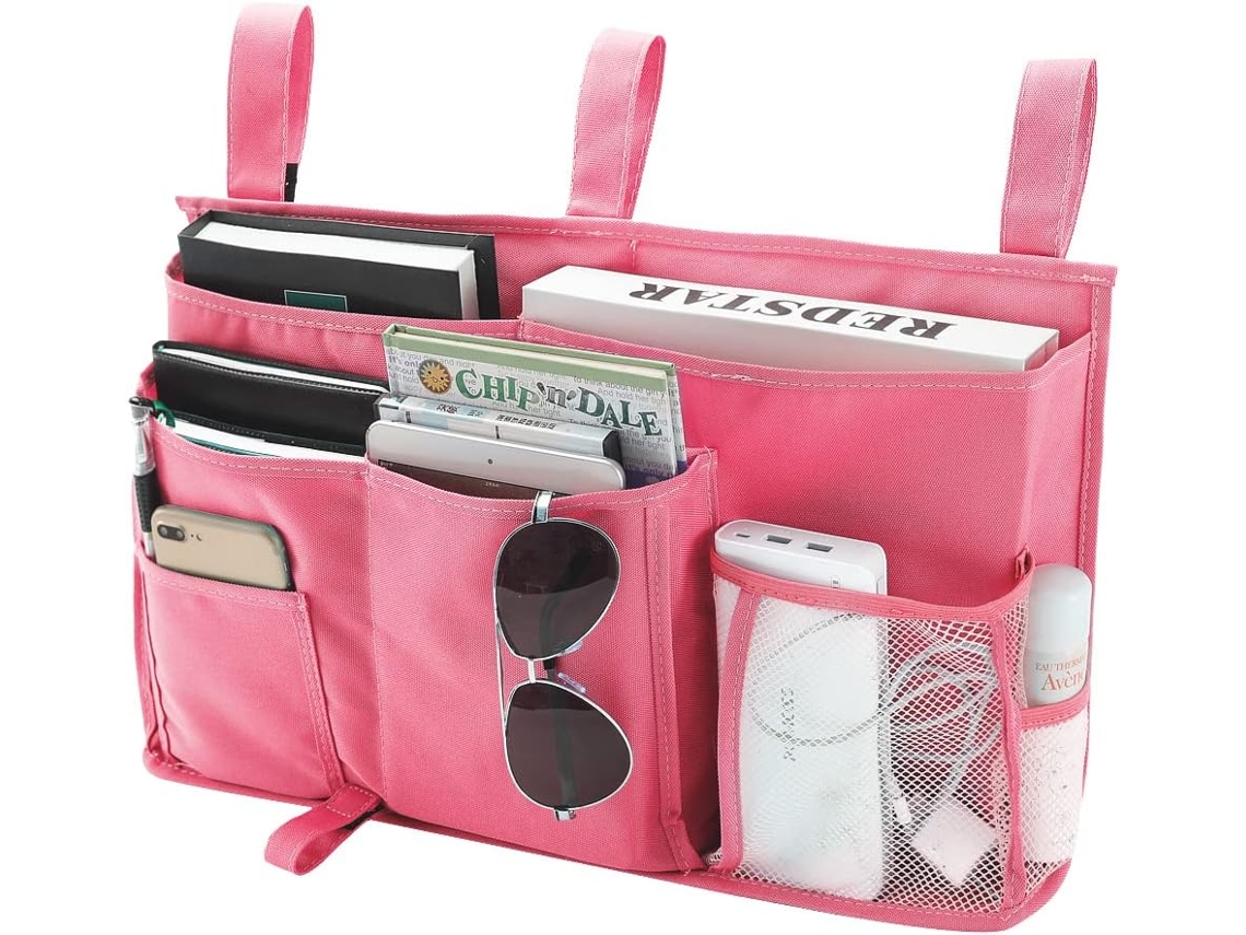Organizador De Beliche, Bolsa Organizadora De Cama Suspensa Com Bolso Para Armazenamento, 8 Bolsos Aquaforge (rosa)